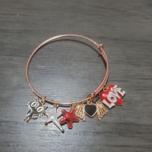 Charm bracelets, earrings, necklace